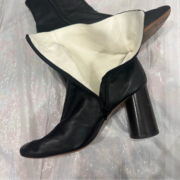 Celine Elliptic Nappa Lambskin Leather Black Heeled Ankle Boots Phoebe Philo 40 - Picture 13 of 15